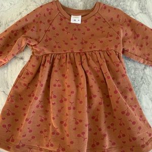 Zara 2-3T fall sweatshirt dress with cherries